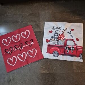 Charming Red and White Love Pillow Covers